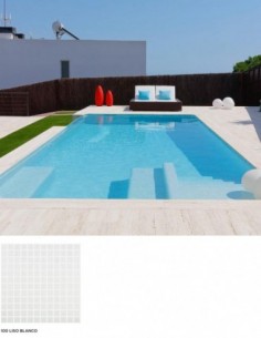 Piscinas - Gresite Liso Blanco - mosaico de vidrio liso  - VidrePur 2