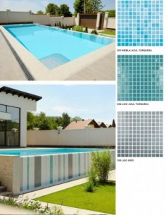 Piscinas - Gresite Liso Gris - mosaico de vidrio liso  - VidrePur 2