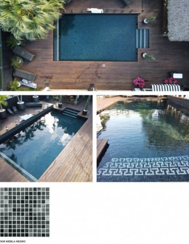 Piscinas - Gresite Niebla Negro - mosaico de vidrio  - VidrePur