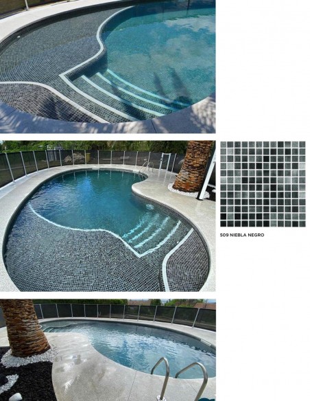 Piscinas - Gresite Niebla Negro - mosaico de vidrio  - VidrePur
