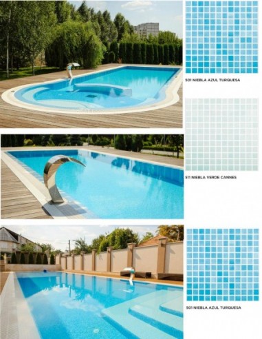 Piscinas - Gresite Niebla Verde Cannes - mosaico de vidrio  - VidrePur
